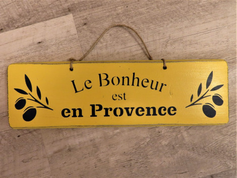 pancarte bois jaune le bonheur est en Provence (2).jpg-min